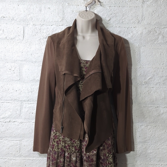 BCBGMaxAzria Asymmetrical Faux Suede Jacket - Picture 5 of 9